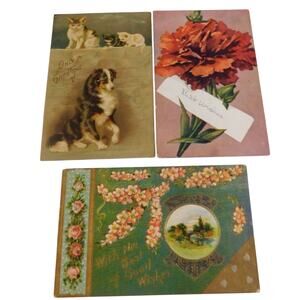 Postcards Vintage Early 1900's Best Wishes Set of 3